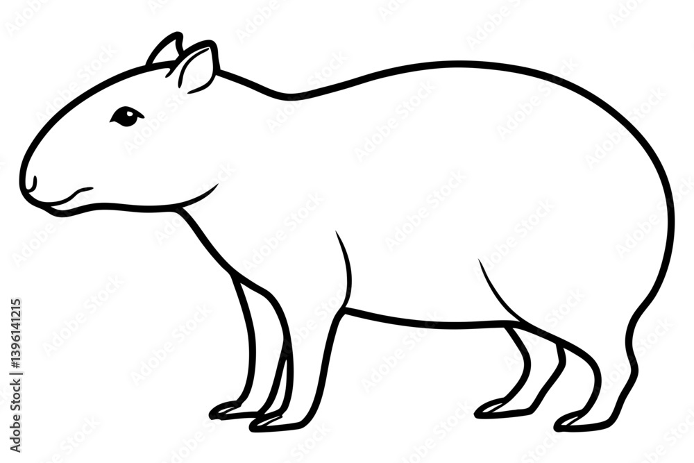 capybara silhouette line art vector illustration capybara silhouette line art vector illustration