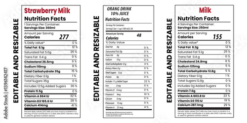 Nutrition Fact  Comparison Strawberry ,Milk and Mango, Healthy Choice Breakdown Understanding Labels Nutritional Value for Consumers