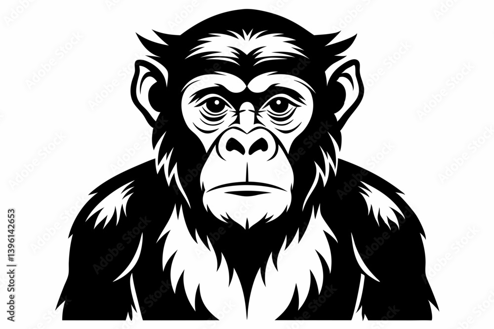 chimpanzee silhouette line art vector illustration chimpanzee silhouette line art vector illustration