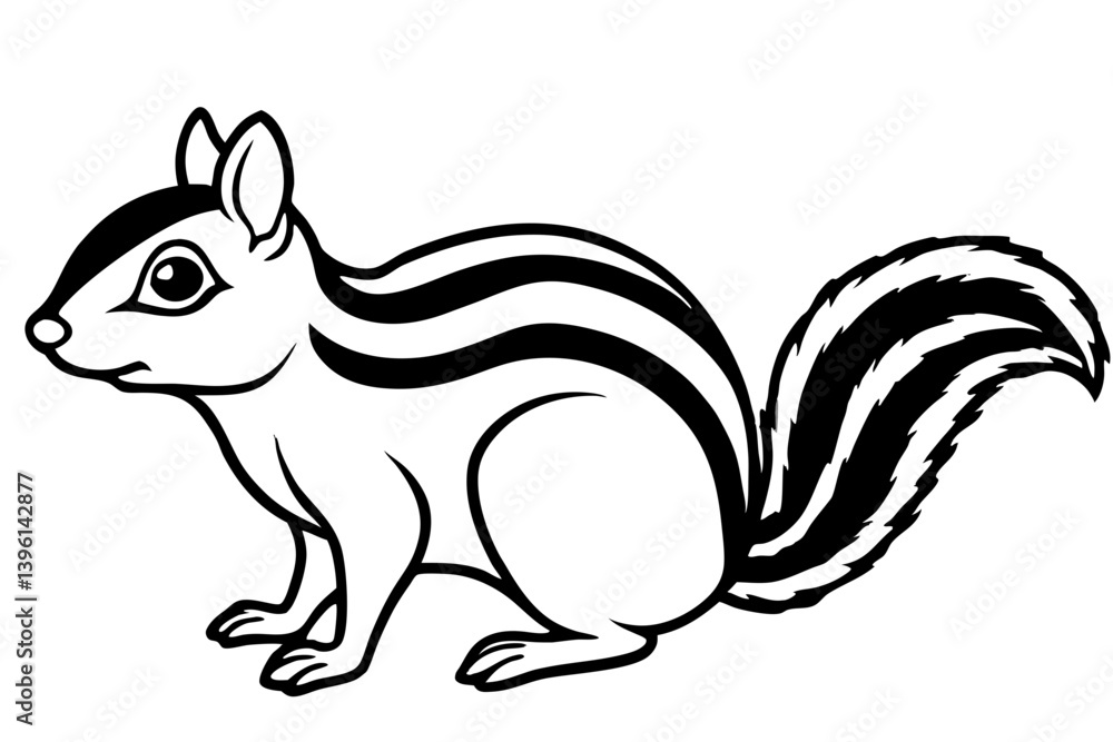 chipmunk silhouette line art vector illustration chipmunk silhouette line art vector illustration