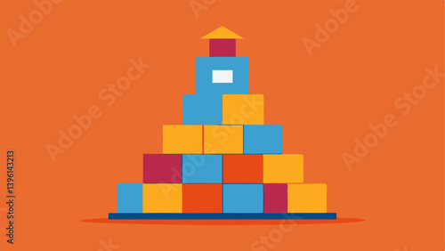 Building Blocks A figure stacking blocks labeled with positive affirmations showing the construction of a resilient mindset against cognitive distortions.
