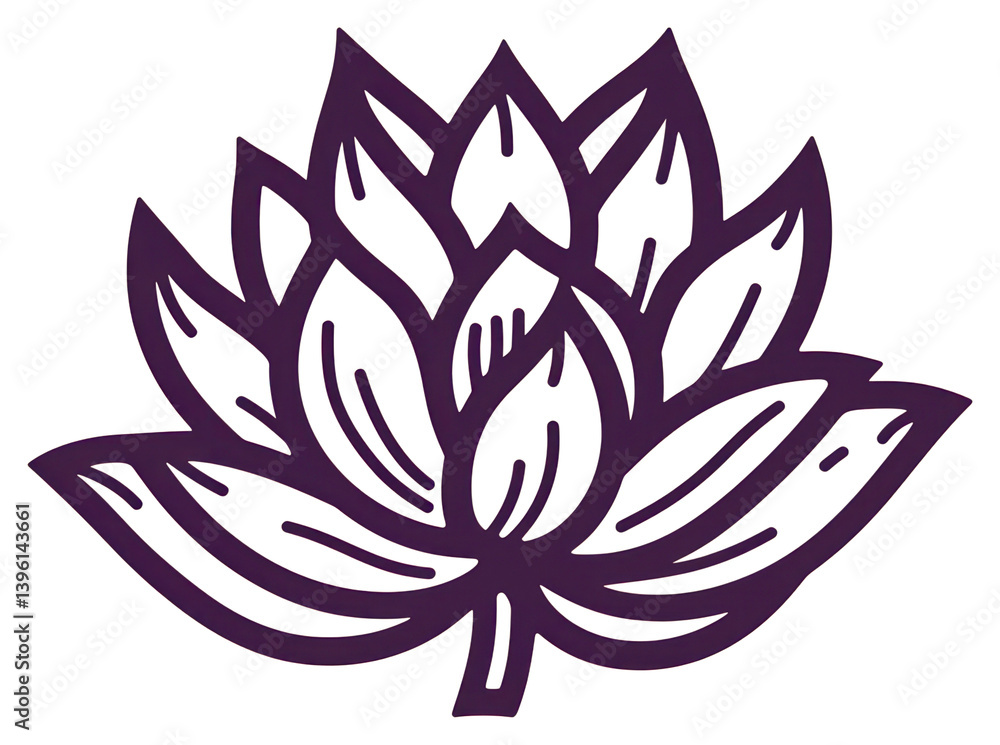 Fototapeta premium PNG Lotus logo calligraphy creativity.