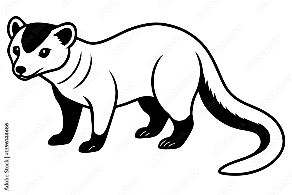 Fototapeta premium coati silhouette line art vector illustration
