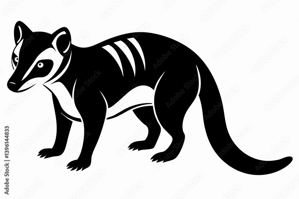 Fototapeta premium coati silhouette line art vector illustration