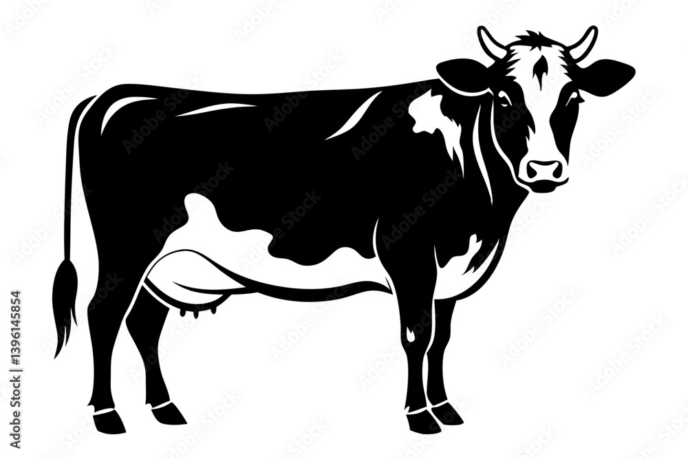 cow silhouette line art vector illustration cow silhouette line art vector illustration