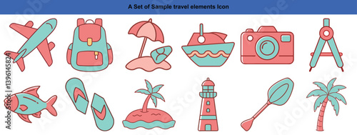 Minimalist Travel Icon Vector Set