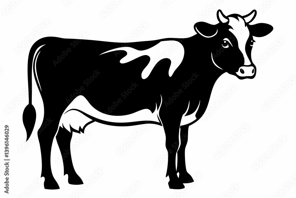cow silhouette line art vector illustration cow silhouette line art vector illustration