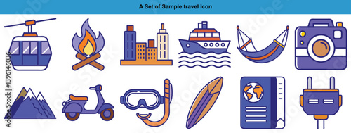 Minimalist Travel Icon Vector Set