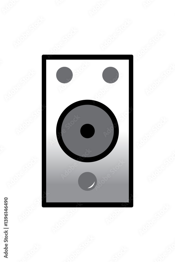 Monochrome Audio Speaker Icon on White Background Monochrome Audio Speaker Icon on White Background