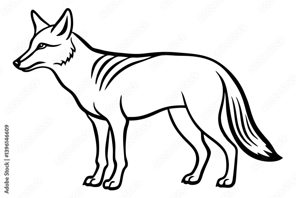 Fototapeta premium coyote silhouette line art vector illustration