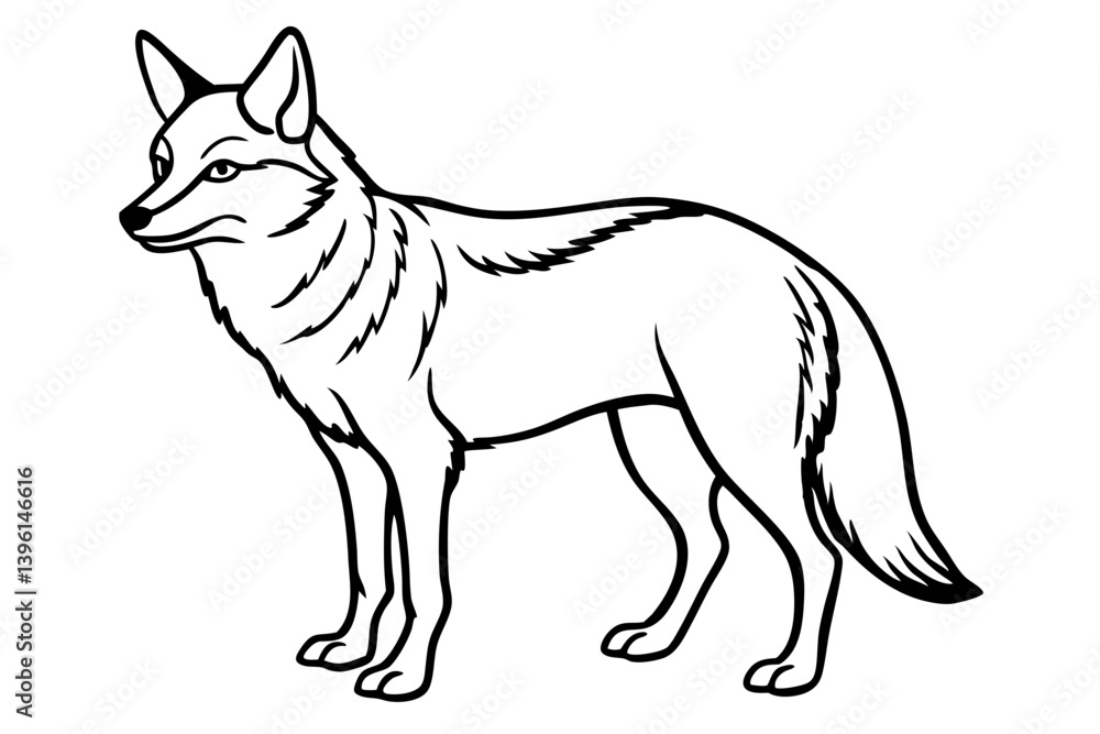 coyote silhouette line art vector illustration coyote silhouette line art vector illustration