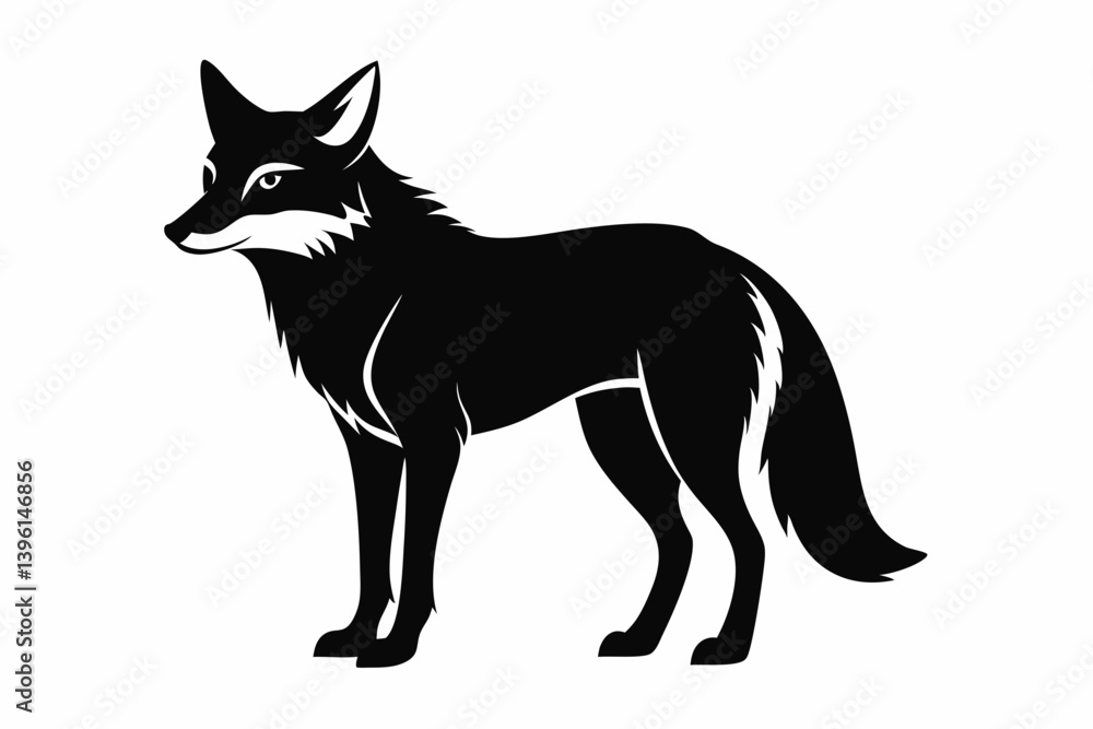 coyote silhouette line art vector illustration coyote silhouette line art vector illustration