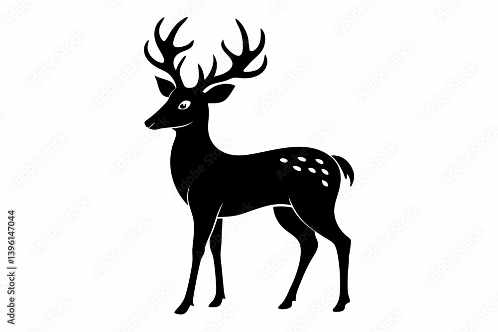 Fototapeta premium deer silhouette line art vector illustration