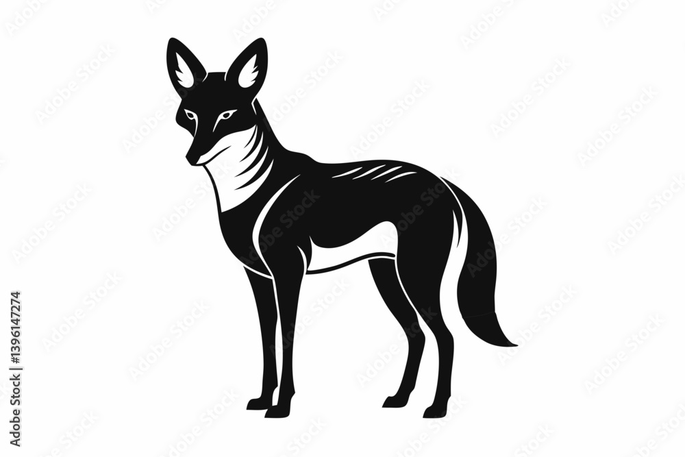 Fototapeta premium dingo silhouette line art vector illustration