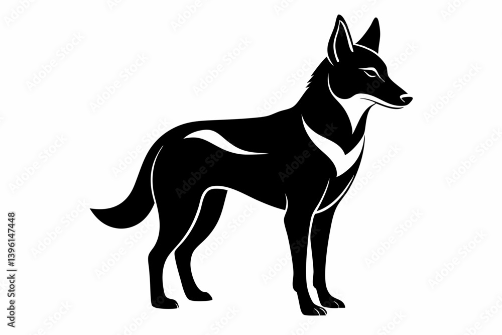 dingo silhouette line art vector illustration dingo silhouette line art vector illustration