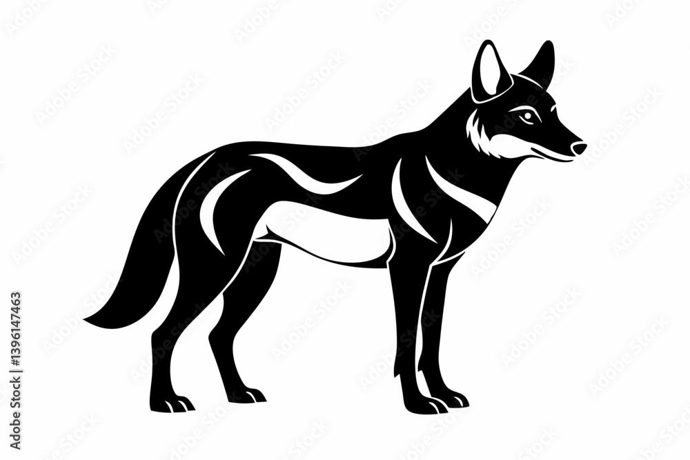 Fototapeta premium dingo silhouette line art vector illustration