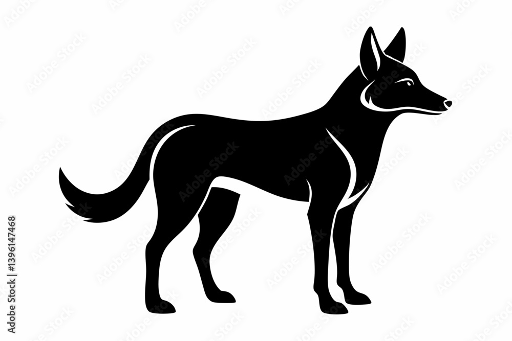 dingo silhouette line art vector illustration dingo silhouette line art vector illustration