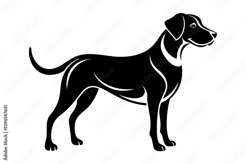 Obraz premium dog silhouette line art vector illustration