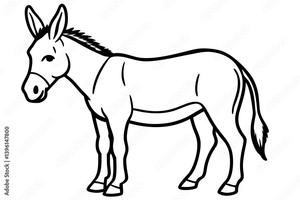 donkey silhouette line art vector illustration donkey silhouette line art vector illustration