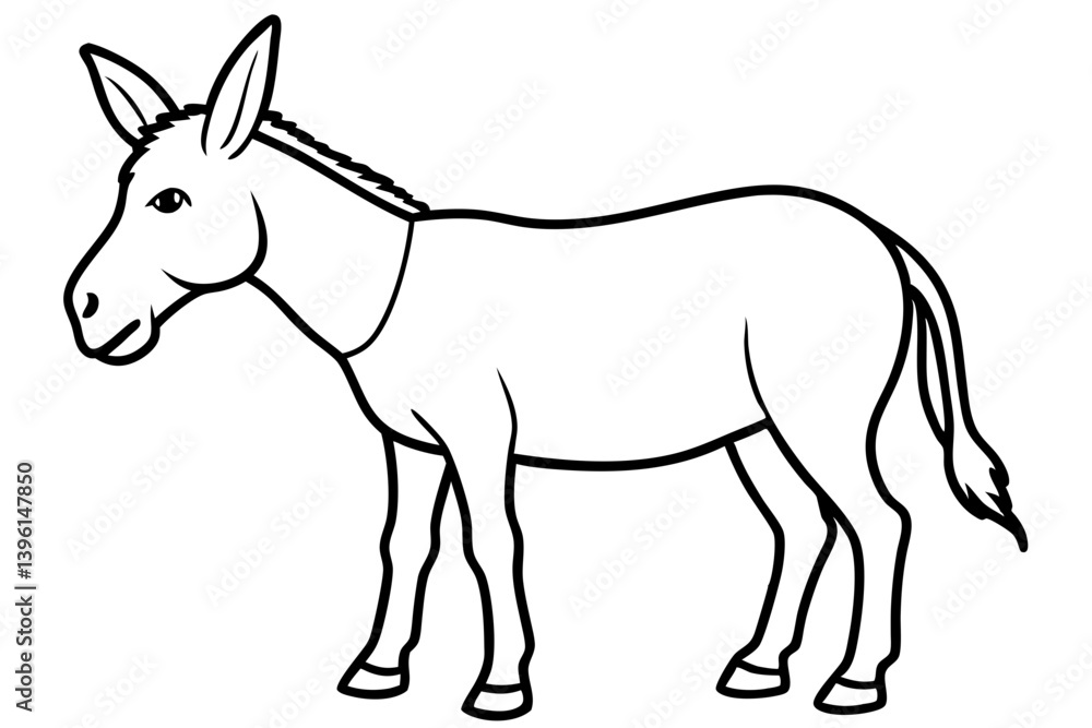 donkey silhouette line art vector illustration donkey silhouette line art vector illustration