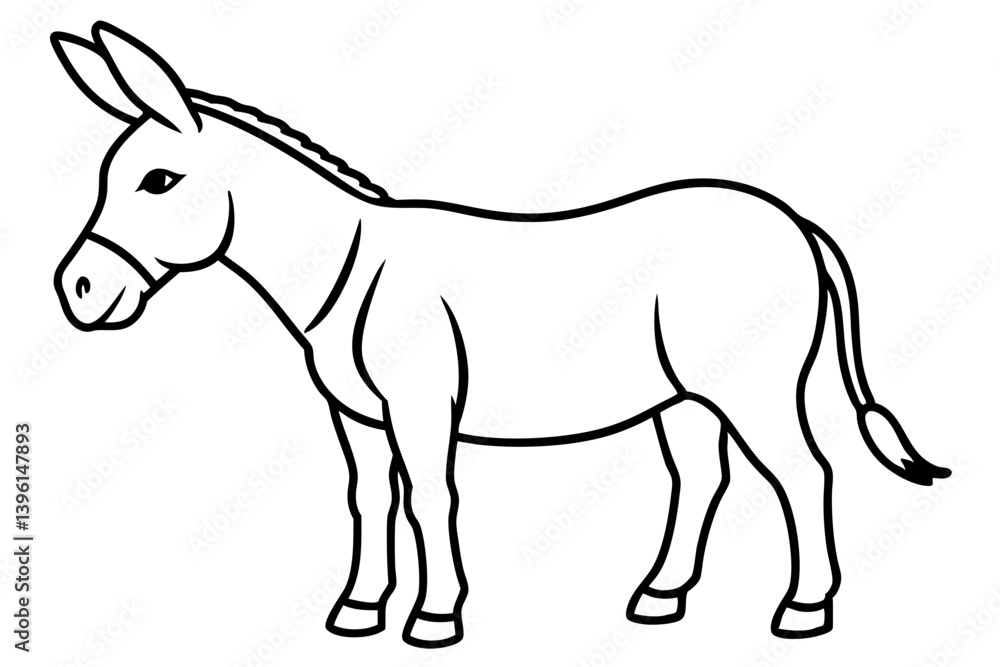 donkey silhouette line art vector illustration donkey silhouette line art vector illustration
