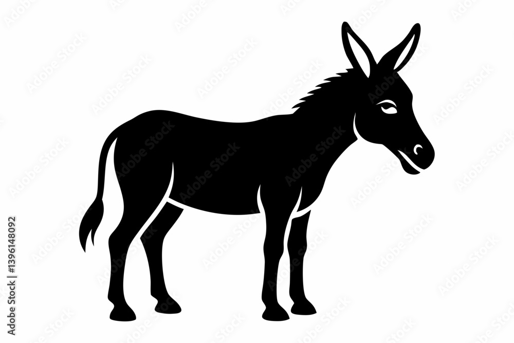 donkey silhouette line art vector illustration donkey silhouette line art vector illustration