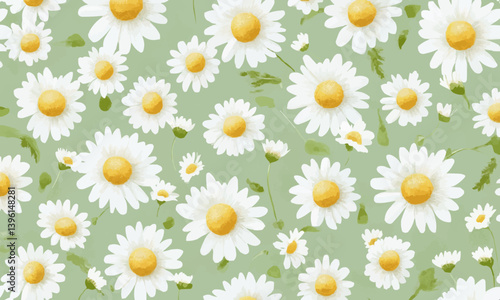 chamomile flower photographic background wall texture pattern seamless wallpaper