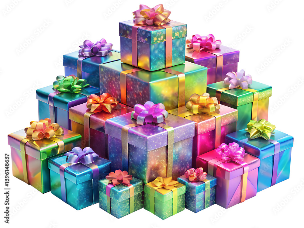 Fototapeta premium colorful gift boxes with ribbon
