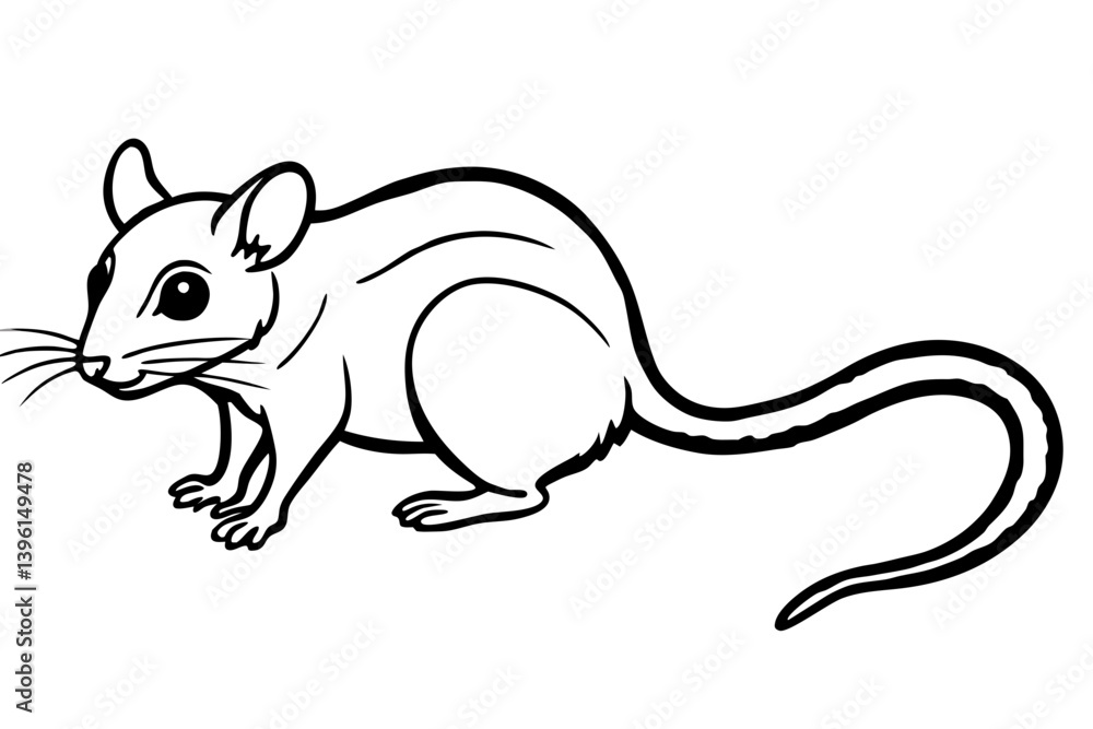 Fototapeta premium dormouse silhouette line art vector illustration