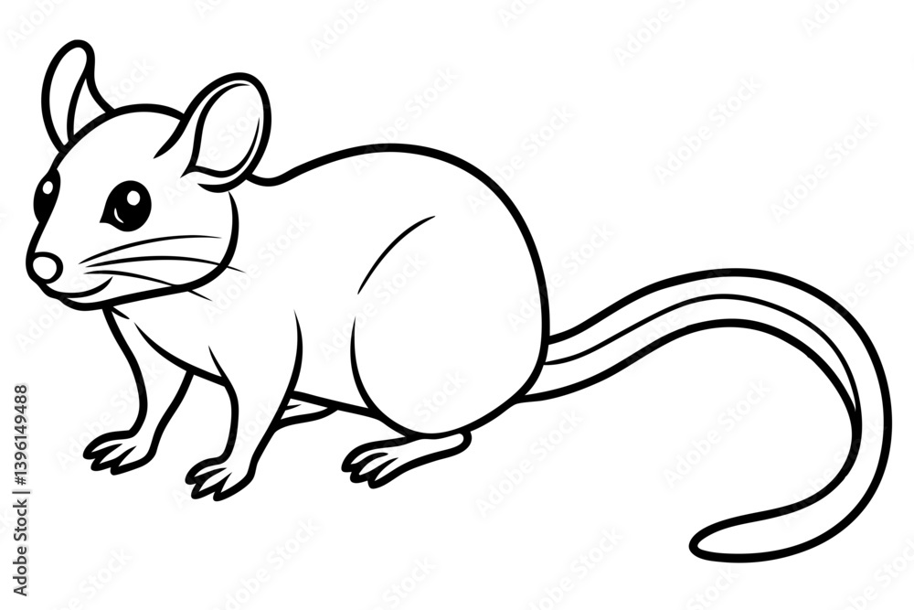 Fototapeta premium dormouse silhouette line art vector illustration