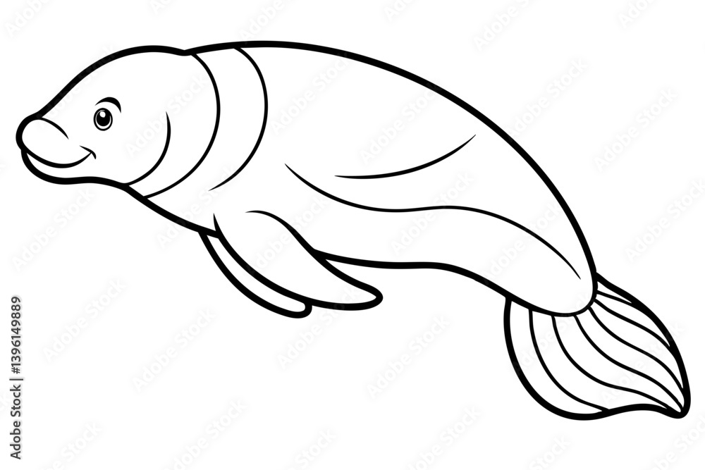 dugong silhouette line art vector illustration dugong silhouette line art vector illustration