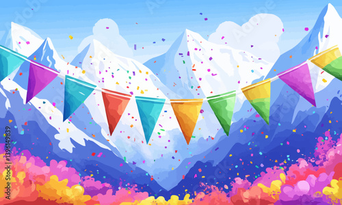 Colorful Party Flags.
