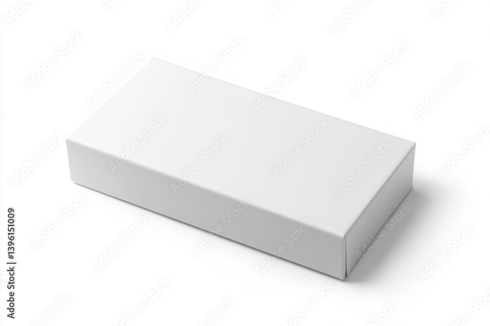 White Rectangular Box on White Background Product Packaging Mockup White Rectangular Box on White Background Product Packaging Mockup