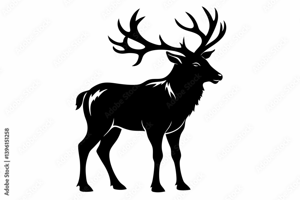 elk silhouette line art vector illustration elk silhouette line art vector illustration