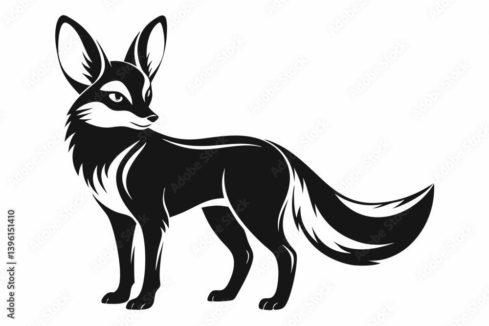 fennec fox silhouette line art vector illustration fennec fox silhouette line art vector illustration