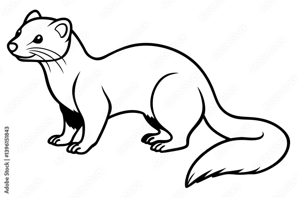 ferret silhouette line art vector illustration ferret silhouette line art vector illustration
