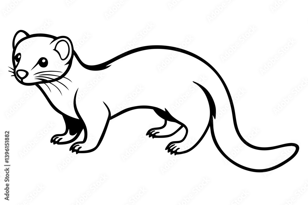 ferret silhouette line art vector illustration ferret silhouette line art vector illustration
