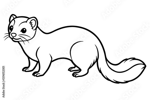 ferret silhouette line art vector illustration