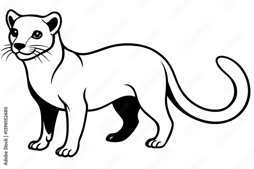 Obraz premium fossa silhouette line art vector illustration