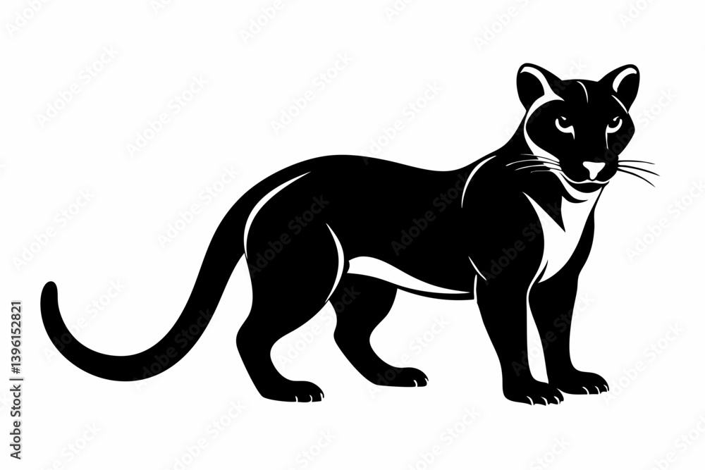 Obraz premium fossa silhouette line art vector illustration