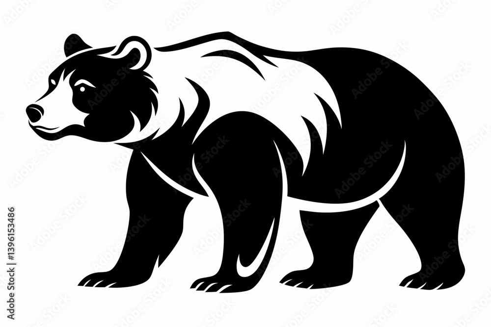 grizzly bear silhouette line art vector illustration grizzly bear silhouette line art vector illustration