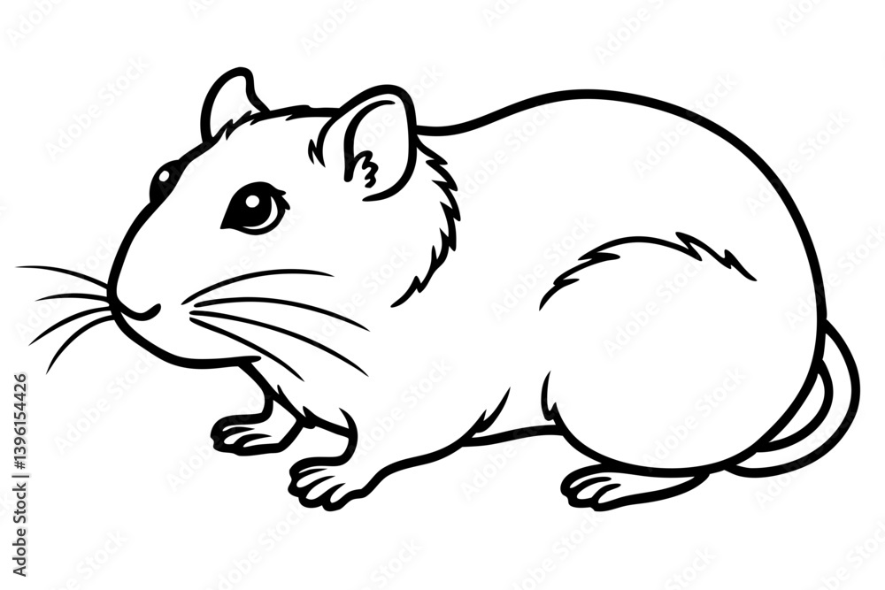 hamster silhouette line art vector illustration hamster silhouette line art vector illustration