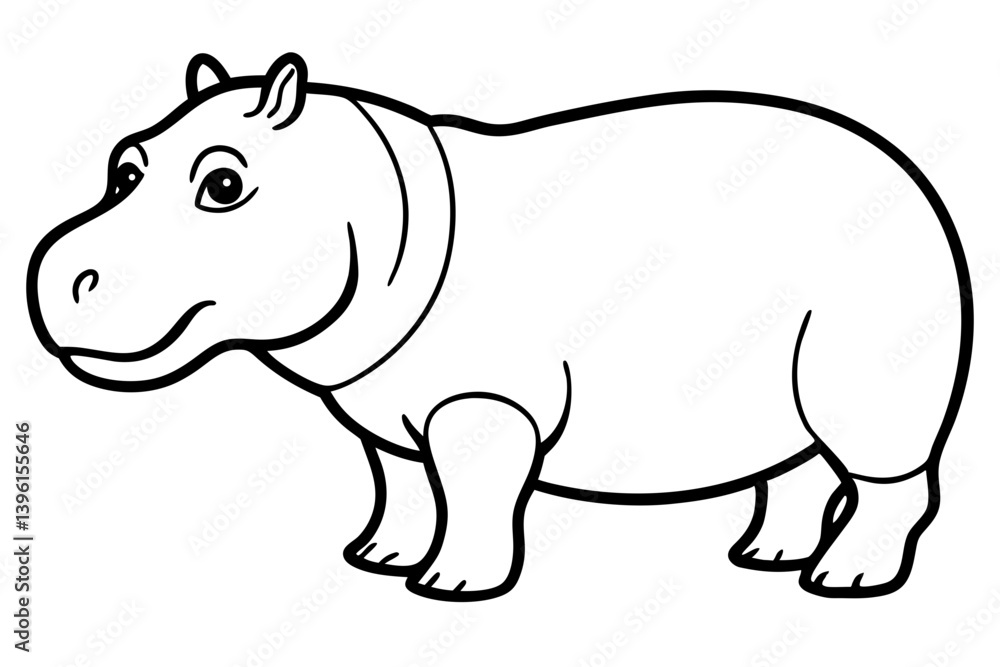 hippopotamus silhouette line art vector illustration hippopotamus silhouette line art vector illustration