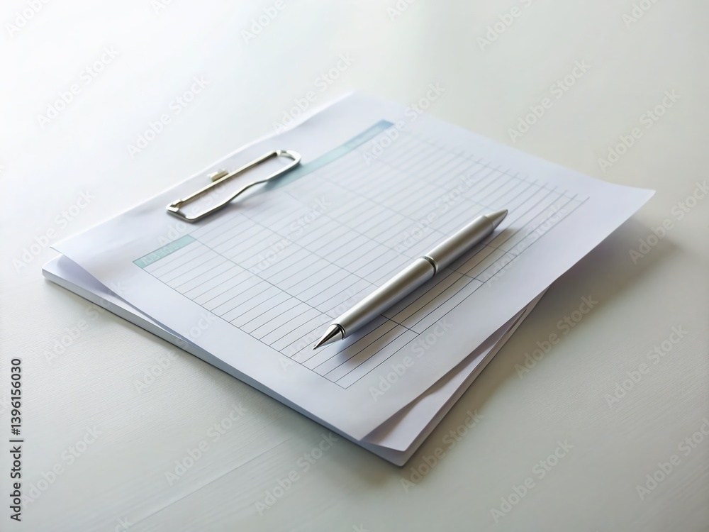 Minimalist Appraisal Form & Paperwork: Clean Desk, Pen, and Documents Minimalist Appraisal Form & Paperwork: Clean Desk, Pen, and Documents