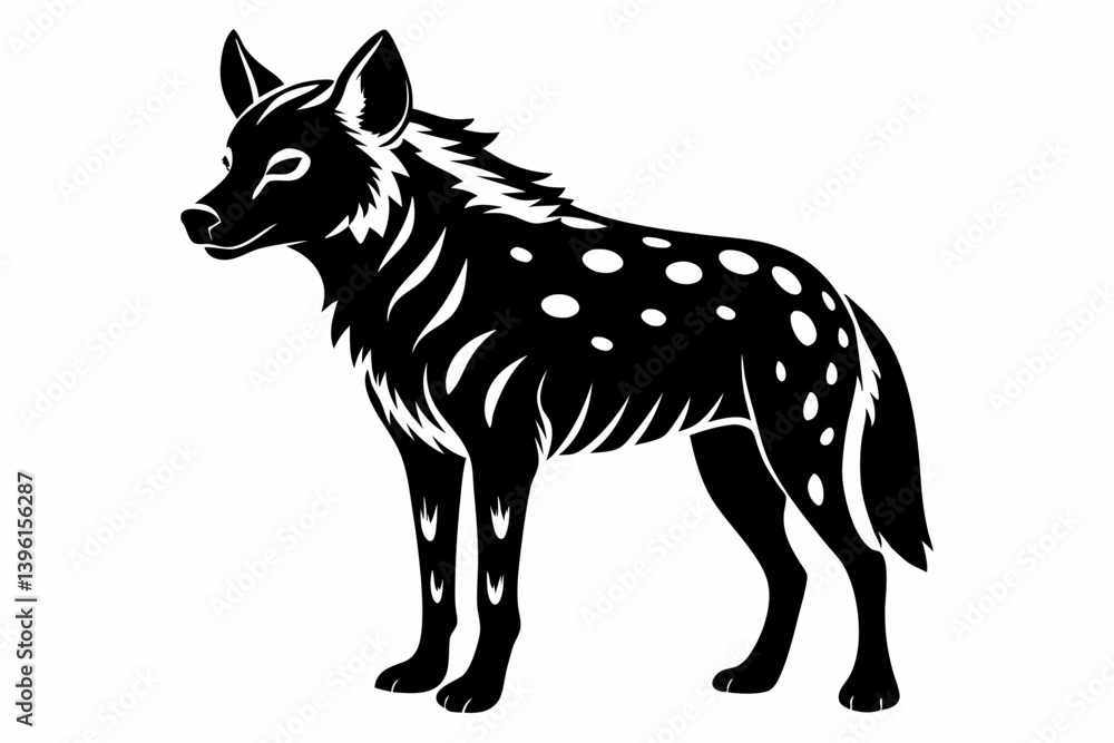 Fototapeta premium hyena silhouette line art vector illustration