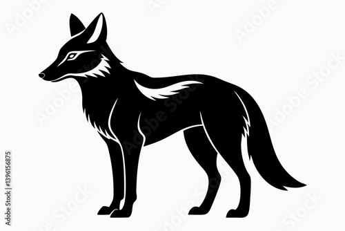 jackal silhouette line art vector illustration