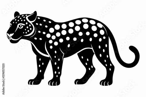 jaguar silhouette line art vector illustration