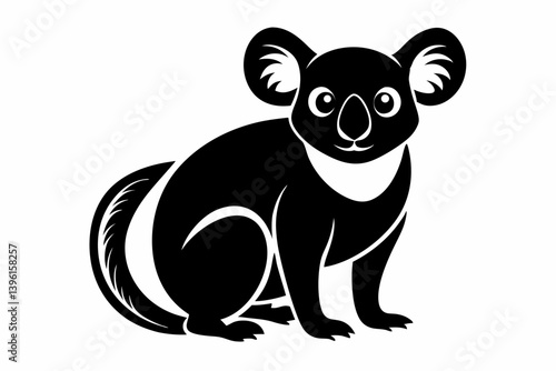 Canvas Print koala silhouette line art vector illustration