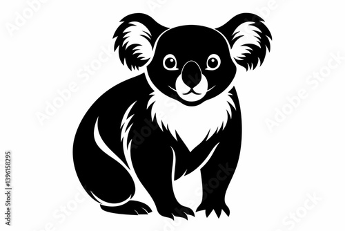 Canvas Print koala silhouette line art vector illustration