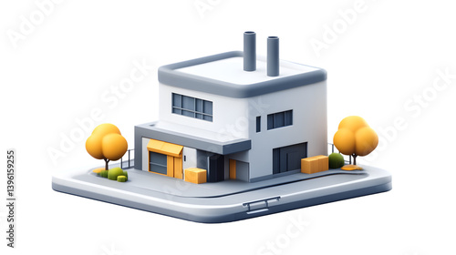 Wallpaper Mural Modern House with Flat Roof and Minimalist Design Featuring Trees and Outdoor Elements for Arc Torontodigital.ca